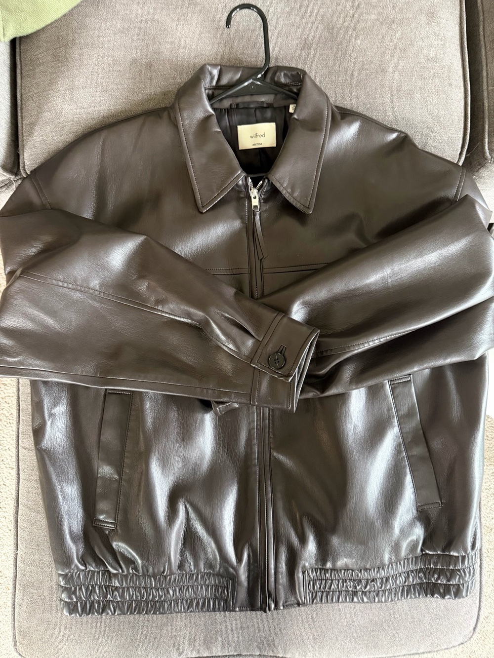 Wilfred Dark Brown Leather Bomber Jacket